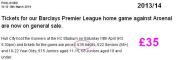Hull City v Arsenal 2013-14